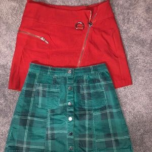 Plaid & Zipper skirts